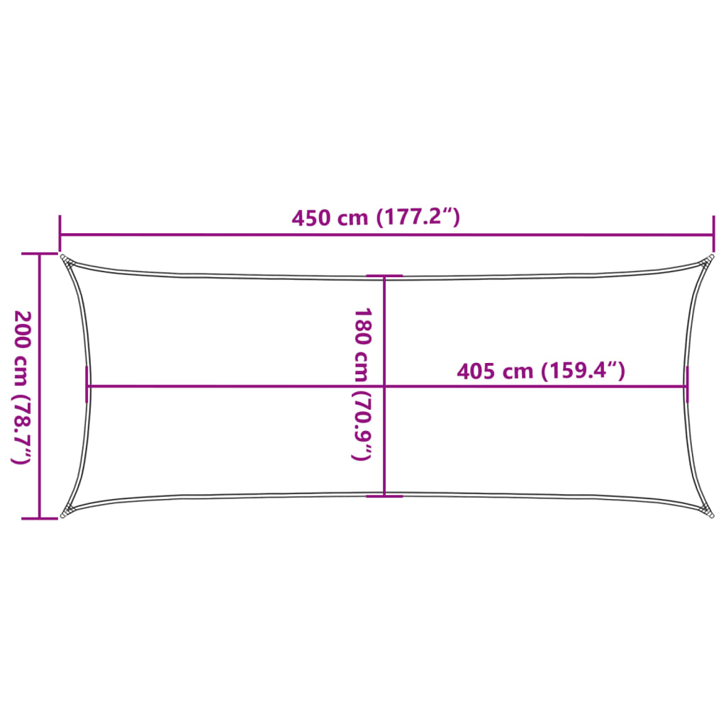 Sunshade Sail 160 g/m² Blue 2x4.5 m HDPE