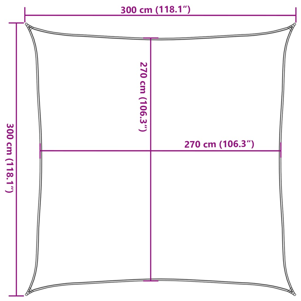 Sunshade Sail 160 g/m² Yellow 3x3 m HDPE