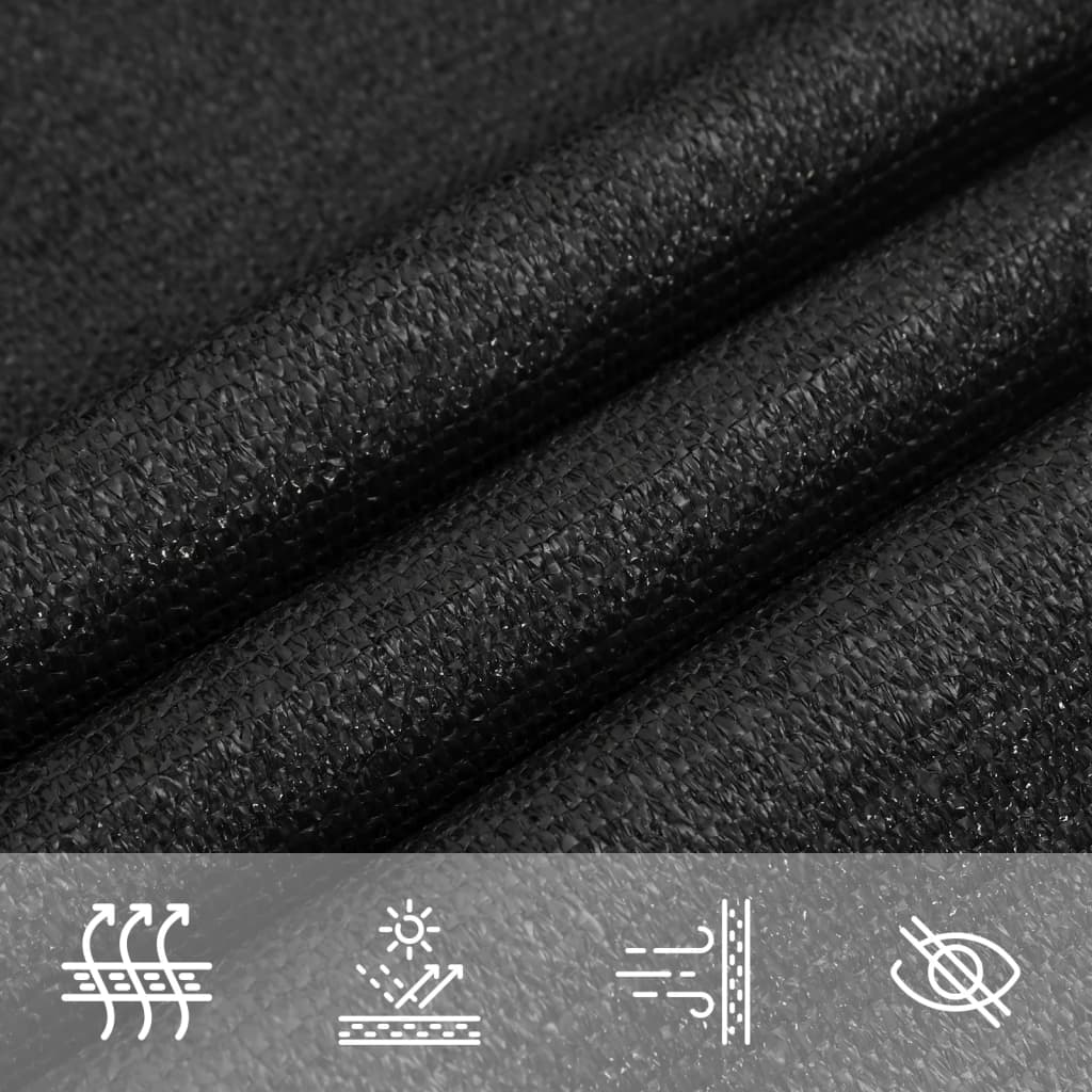 Sunshade Sail 160 g/m² Black 6x6 m HDPE