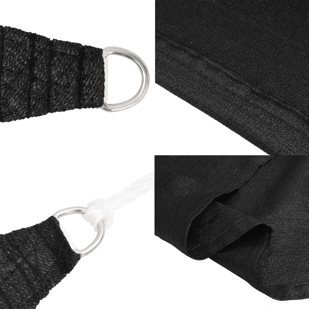 Sunshade Sail 160 g/m² Black 2x5 m HDPE