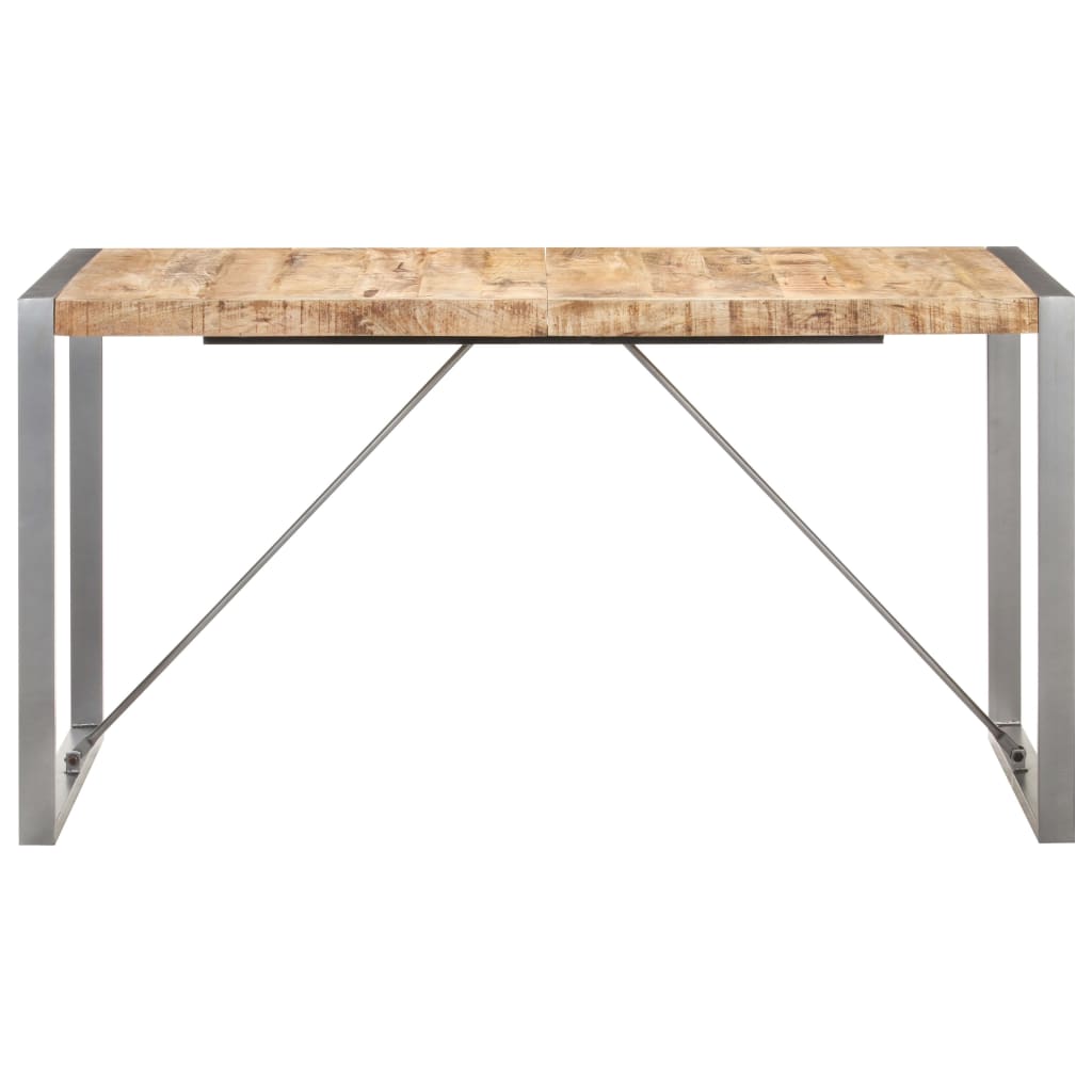 Dining Table 140x70x75 cm Solid Rough Mango Wood