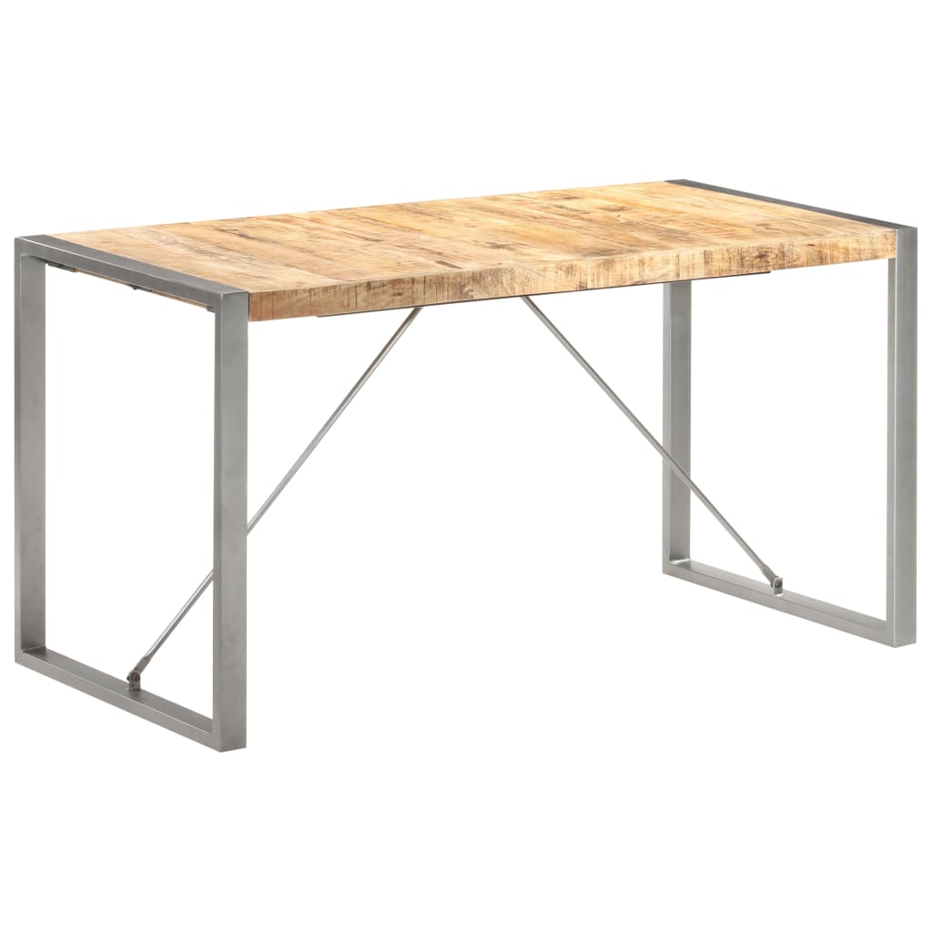 Dining Table 140x70x75 cm Solid Rough Mango Wood