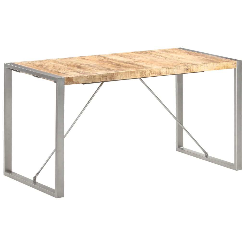 Dining Table 140x70x75 cm Solid Rough Mango Wood