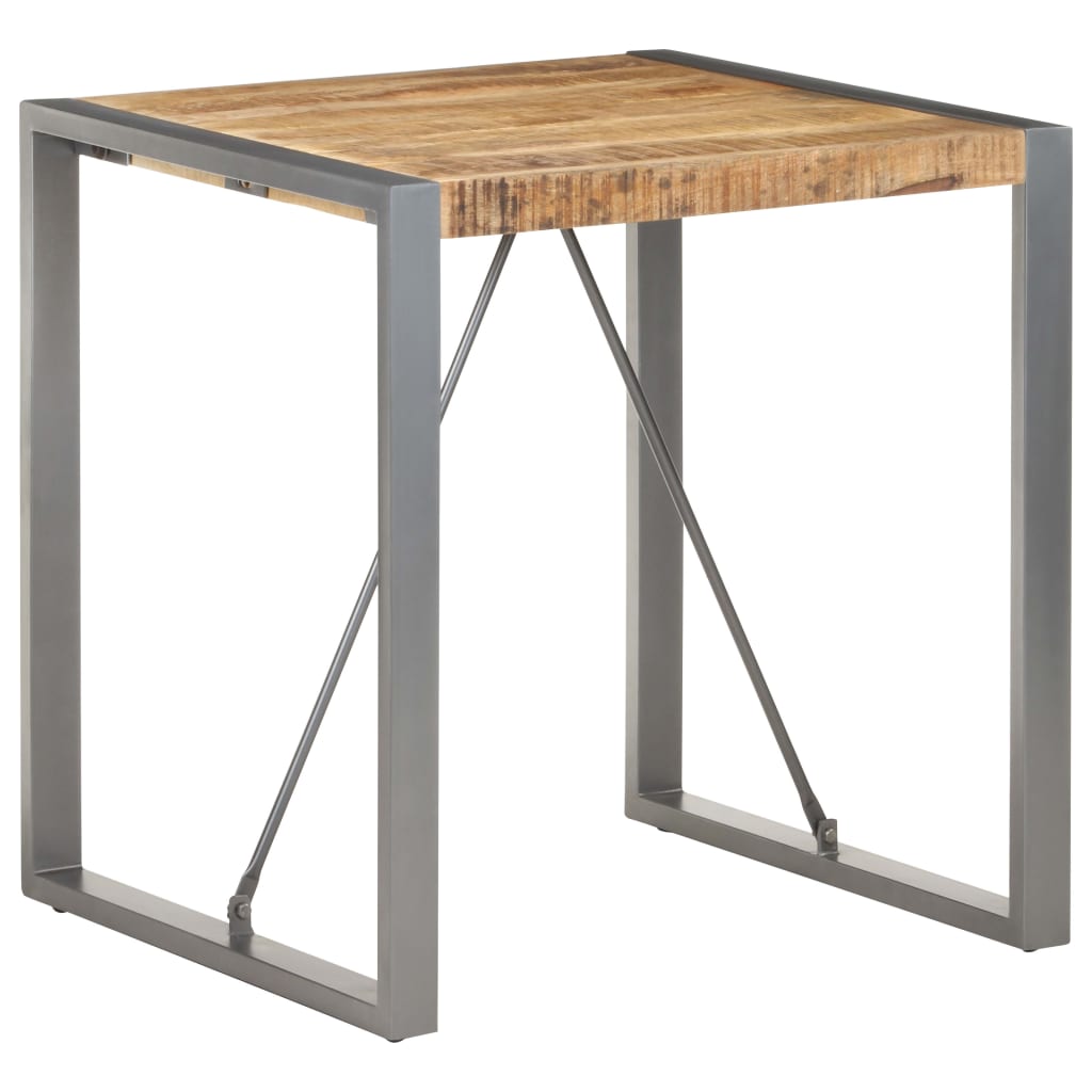 Dining Table 70x70x75 cm Solid Rough Mango Wood