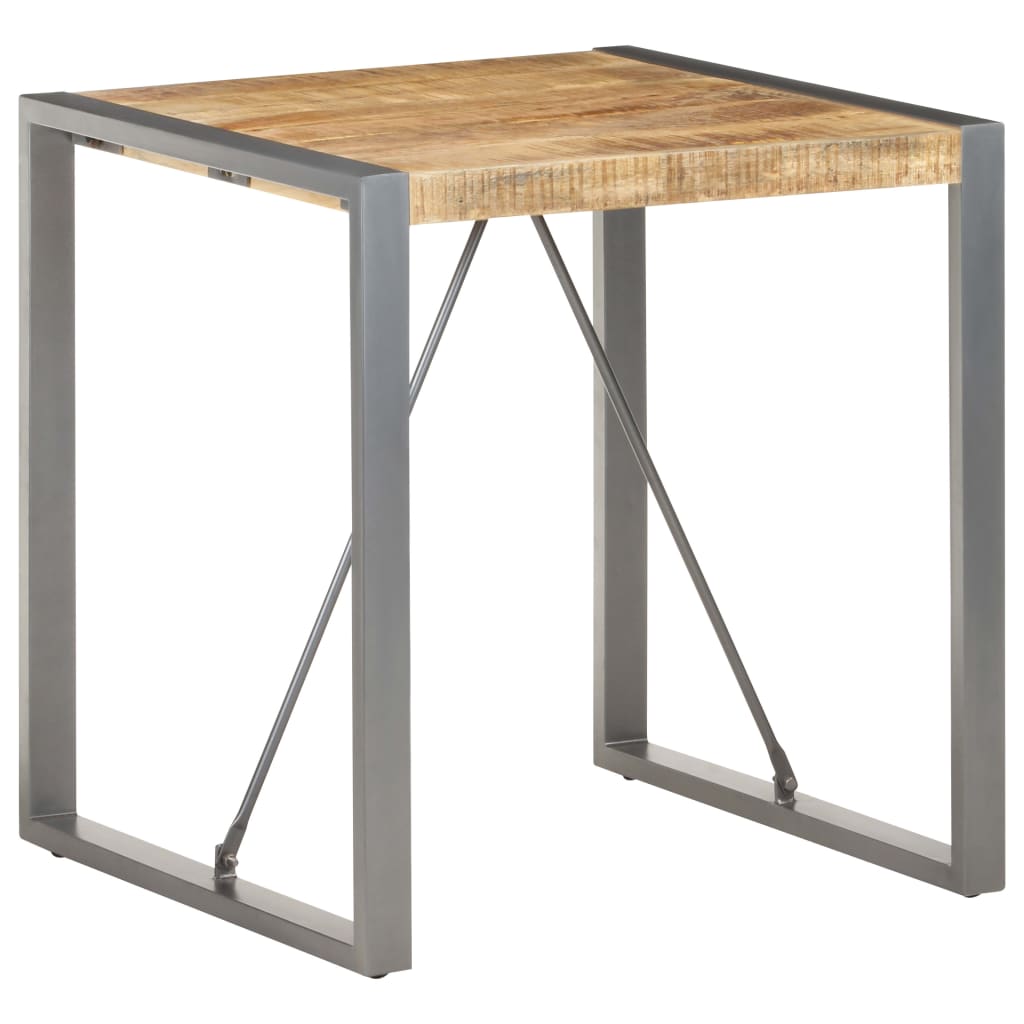 Dining Table 70x70x75 cm Solid Rough Mango Wood
