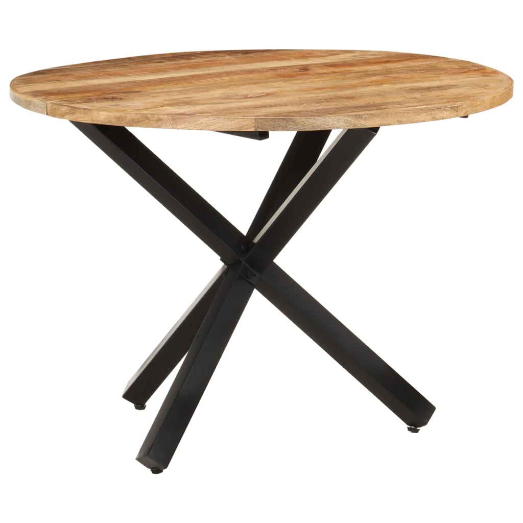 321681 vidaXL Dining Table Round 100x100x75 cm Rough Mango Wood