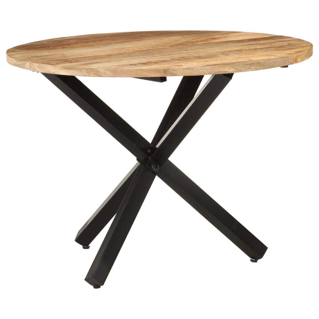 321681 vidaXL Dining Table Round 100x100x75 cm Rough Mango Wood