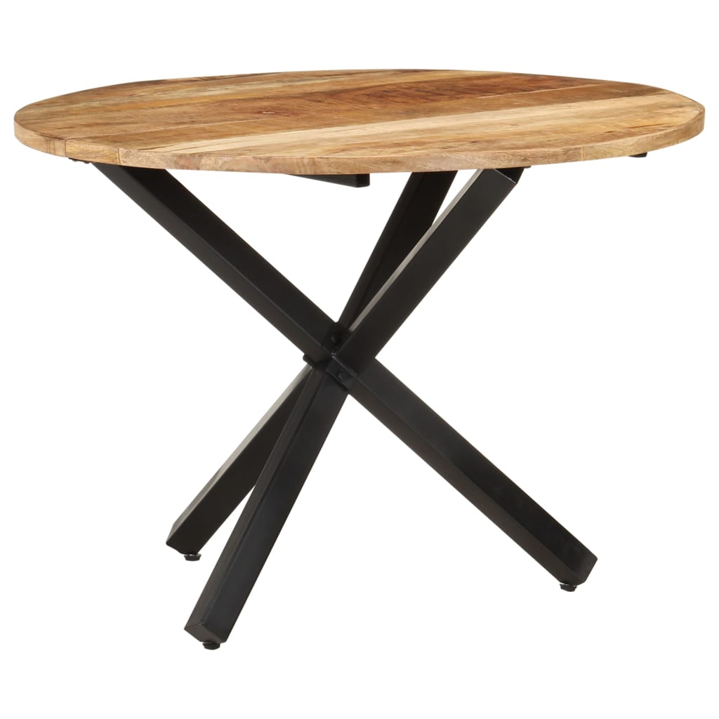 321681 vidaXL Dining Table Round 100x100x75 cm Rough Mango Wood