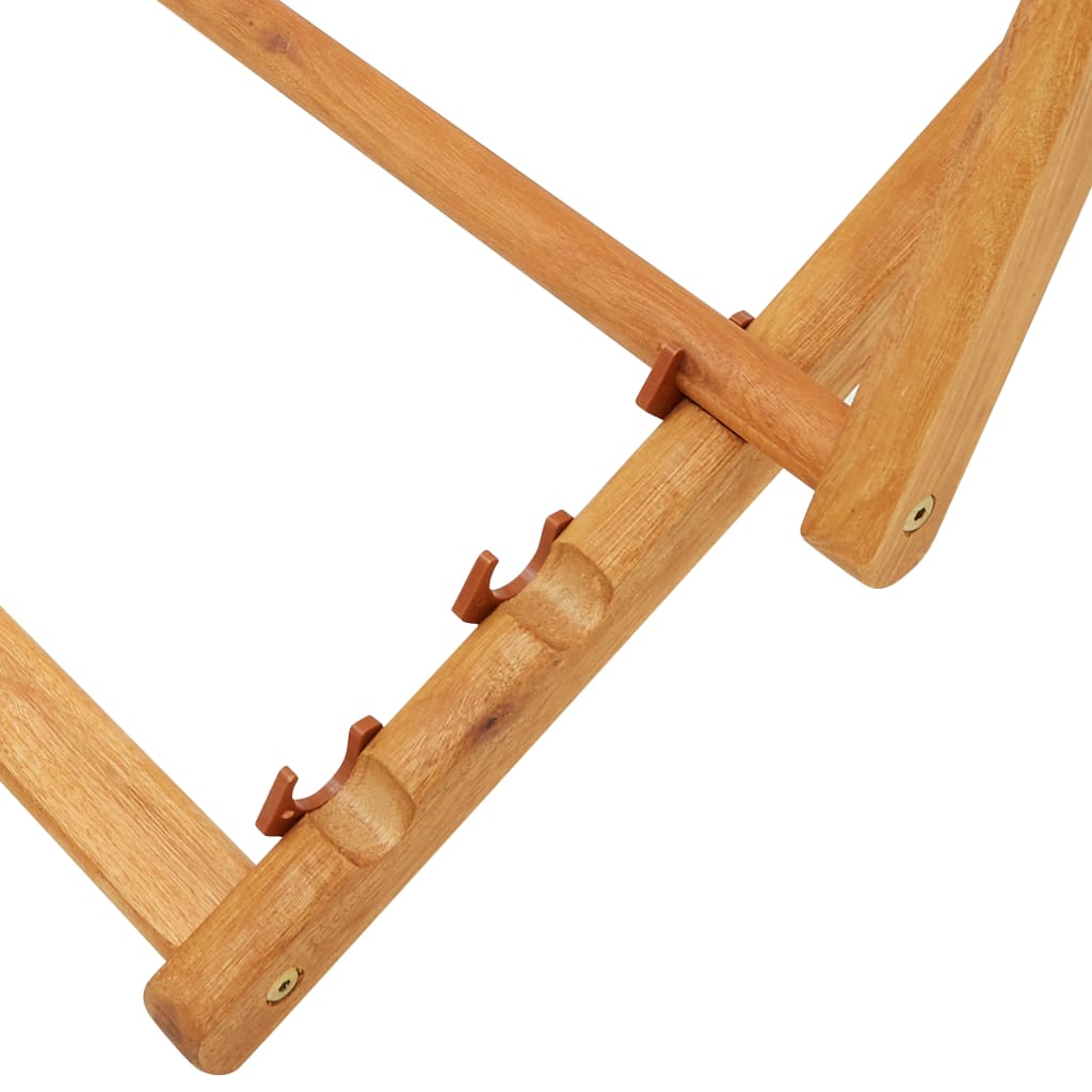 Folding Chair Eucalyptus Wood and Fabric Black