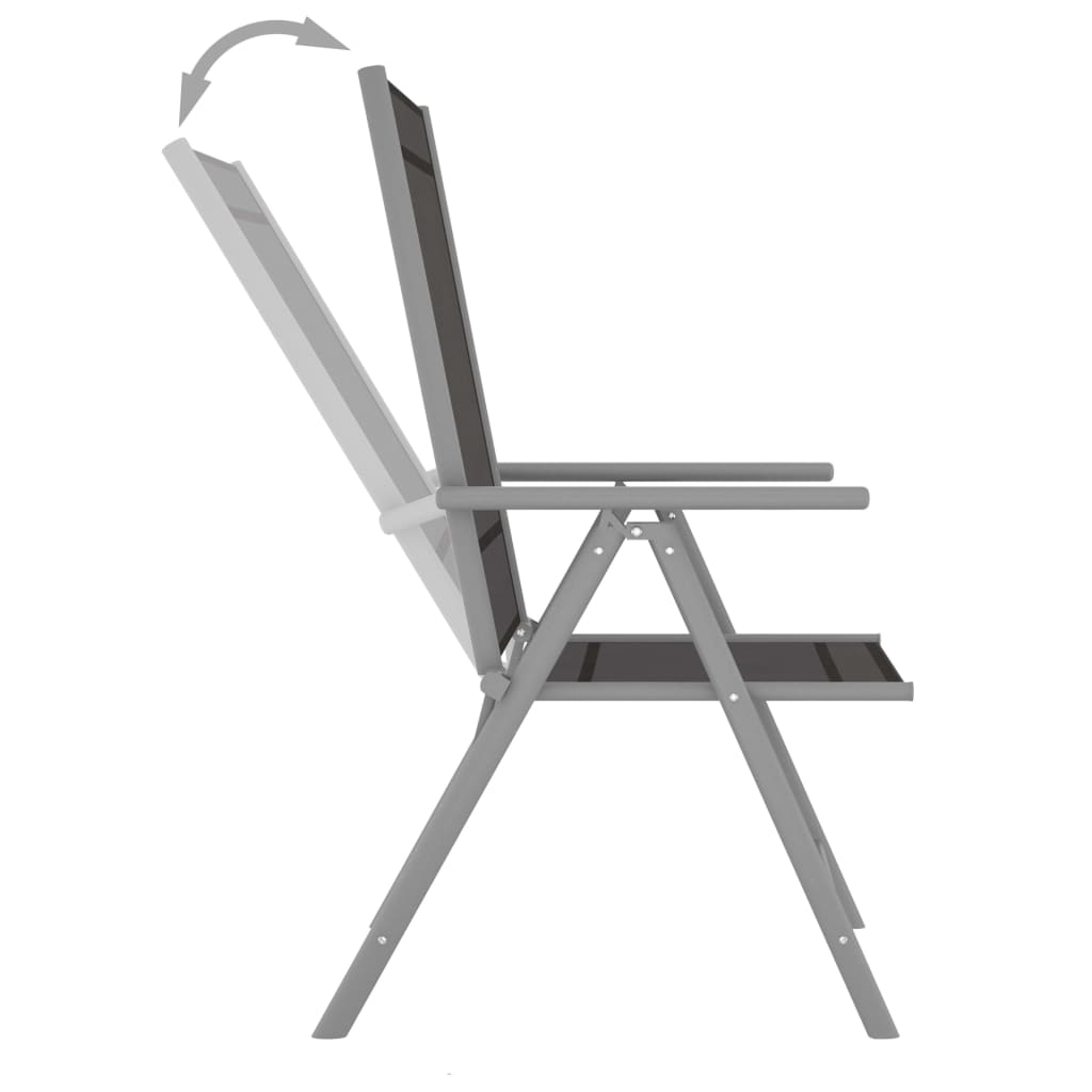 Folding Chairs 6 pcs Textilene Black