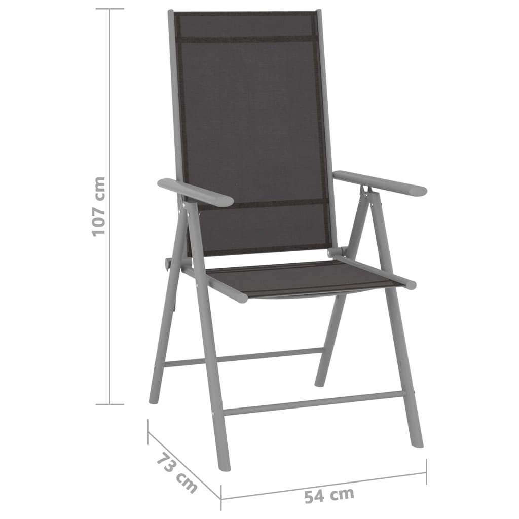 Folding Chairs 6 pcs Textilene Black