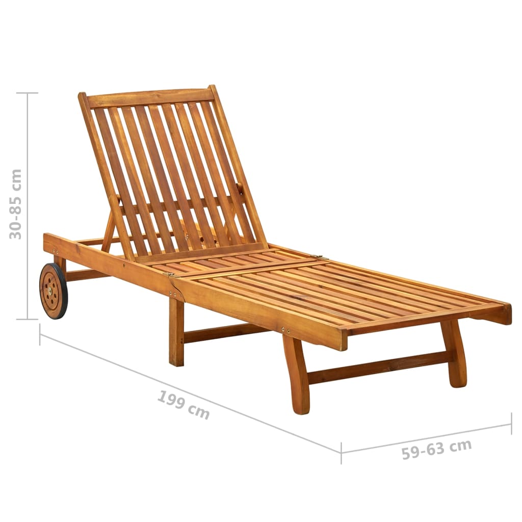 311871 vidaXL Sun Lounger Solid Acacia Wood