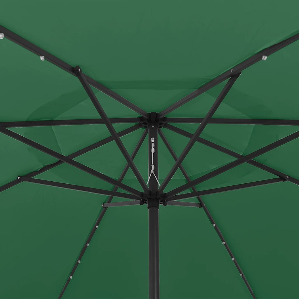 Garden Parasol with LED Lights 400 cm Green
