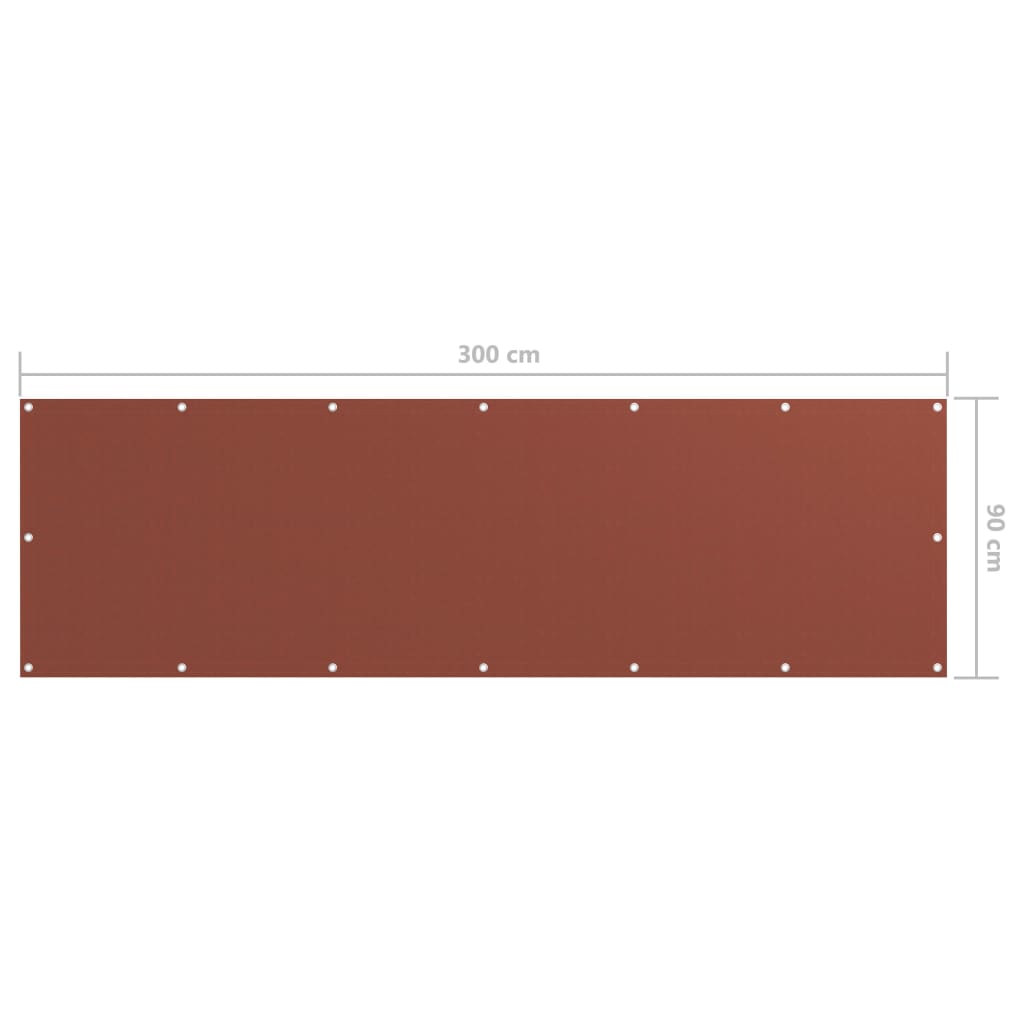 Balcony Screen Terracotta 90x300 cm Oxford Fabric