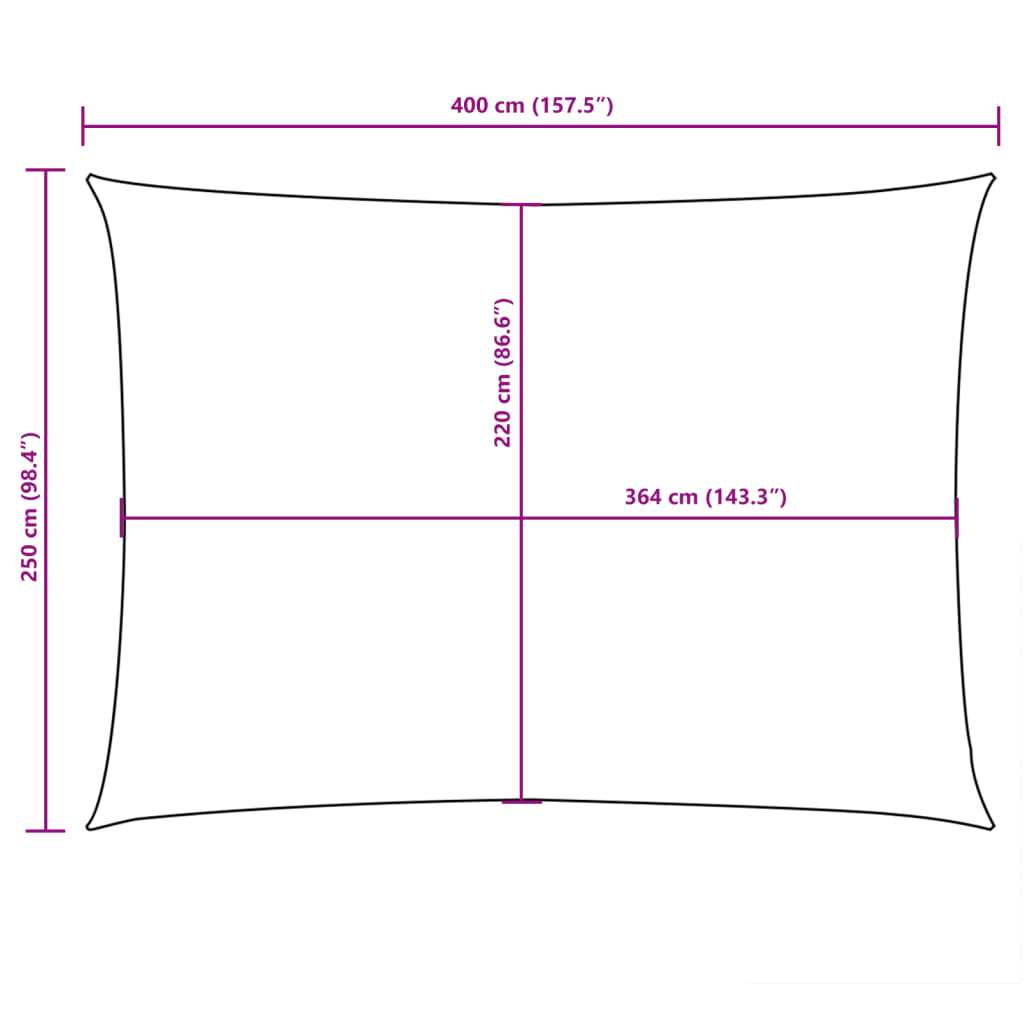 Sunshade Sail Oxford Fabric Rectangular 2.5x4 m Cream