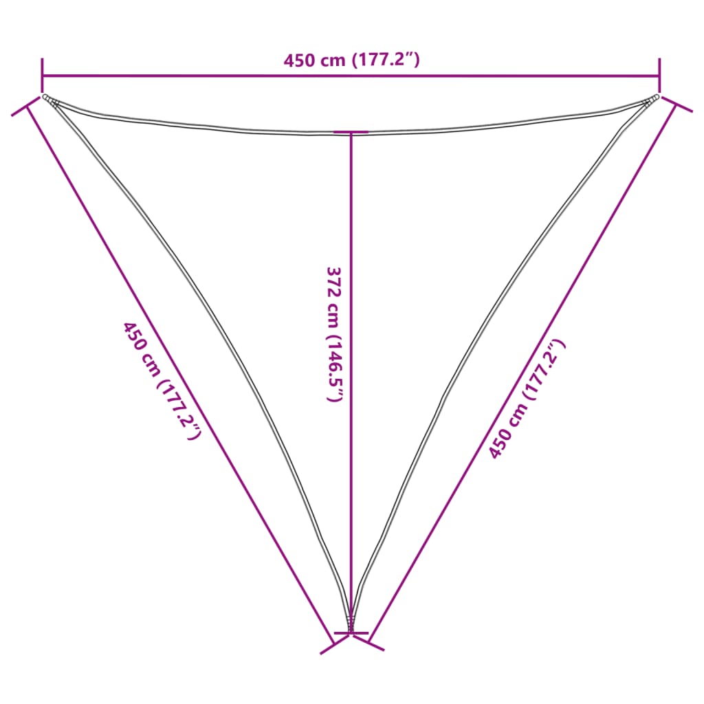 Sunshade Sail Oxford Fabric Triangular 4.5x4.5x4.5 m Taupe