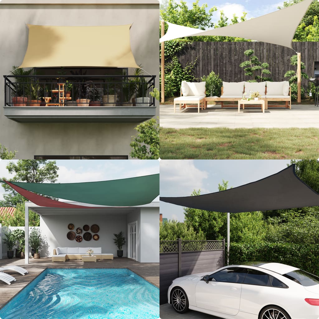 Sunshade Sail Oxford Fabric Triangular 5x6x6 m Blue