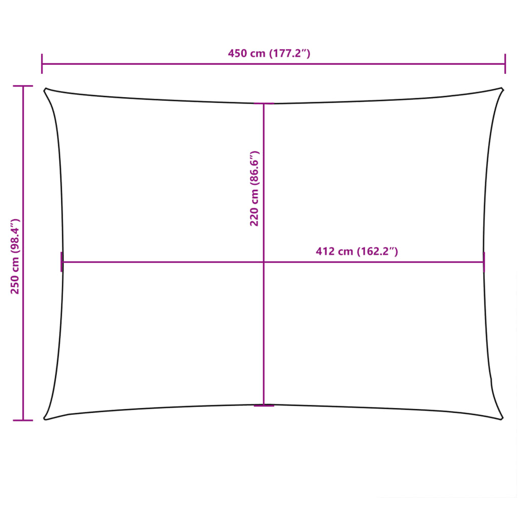 Sunshade Sail Oxford Fabric Rectangular 2.5x4.5 m Yellow