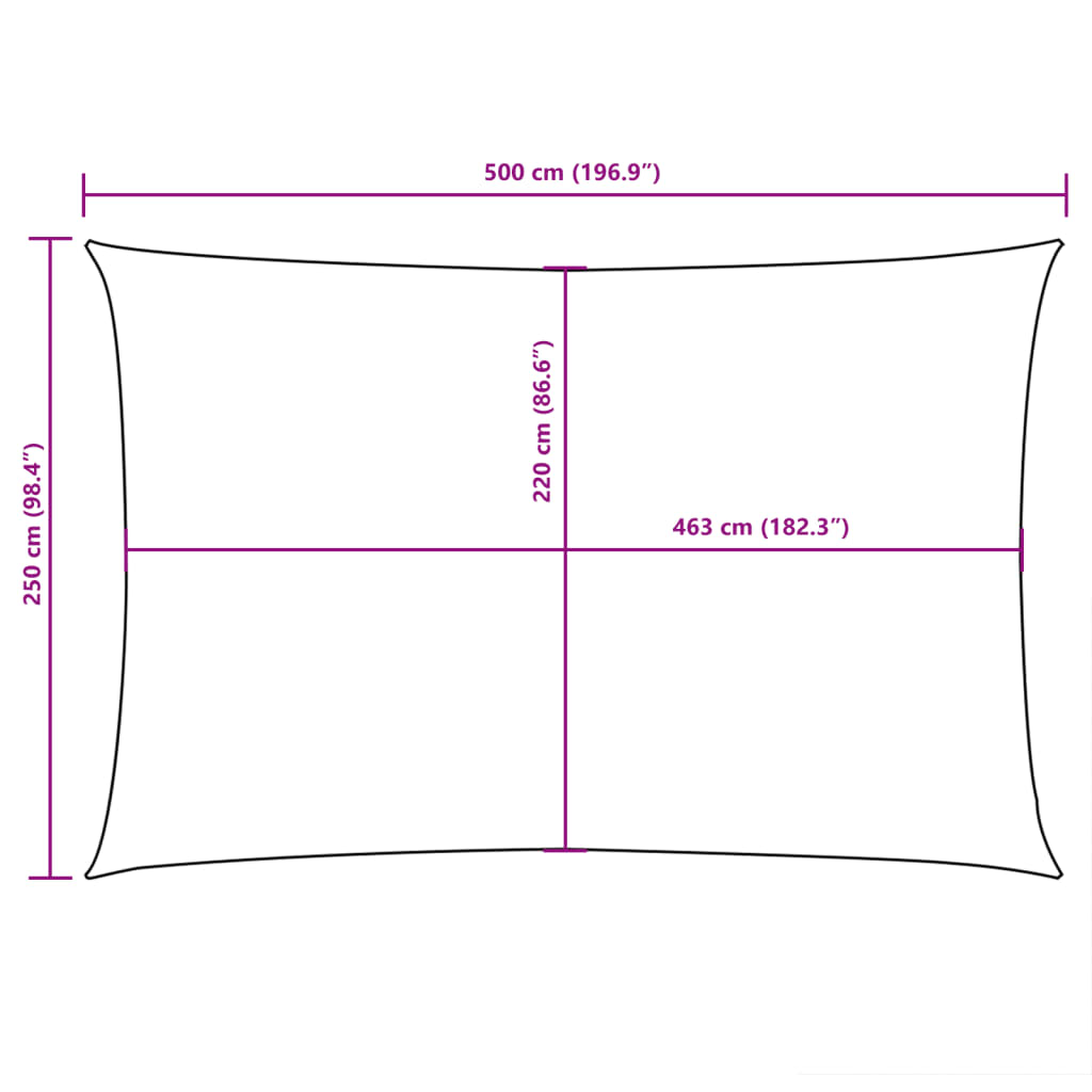 Sunshade Sail Oxford Fabric Rectangular 2.5x5 m Yellow