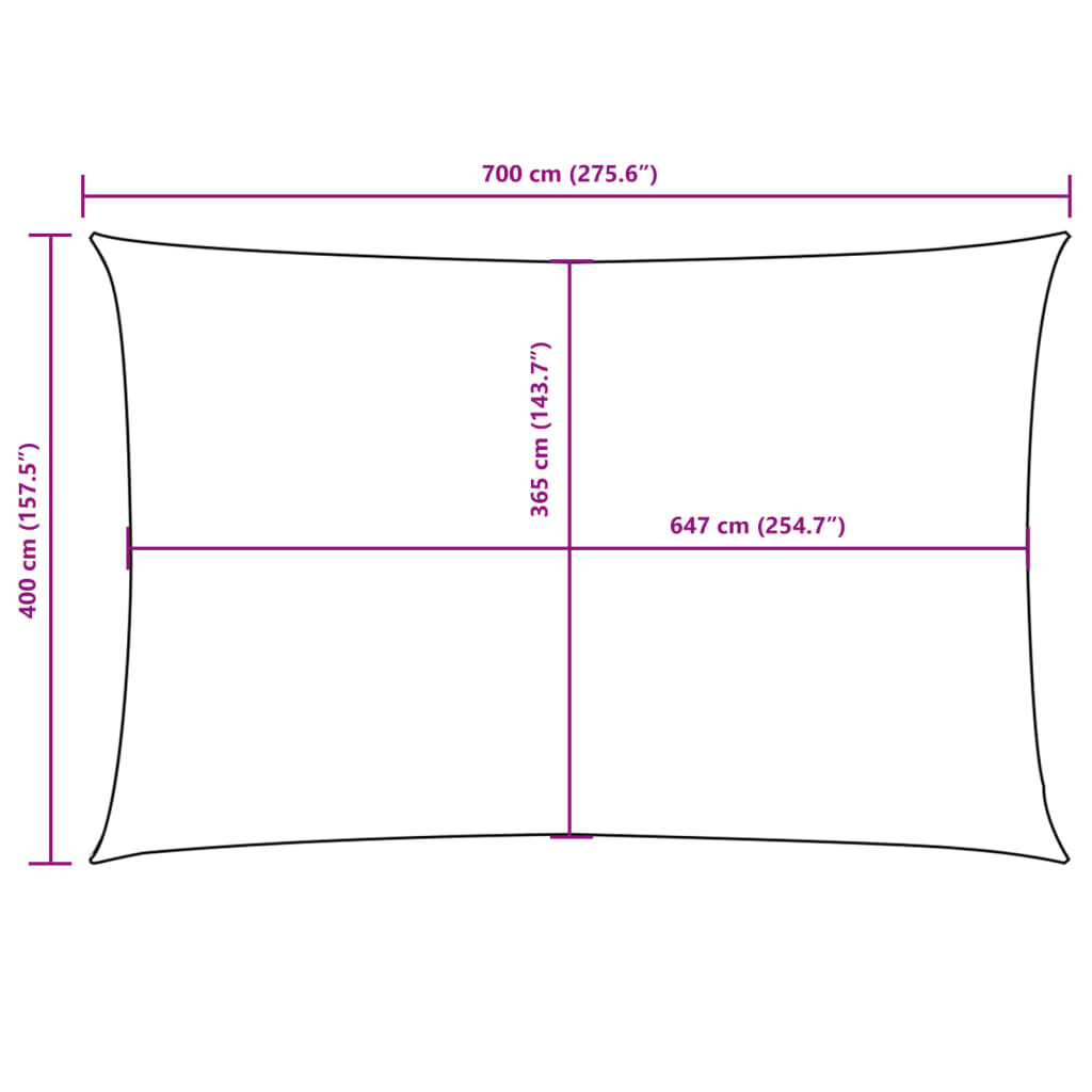 Sunshade Sail Oxford Fabric Rectangular 4x7 m Yellow