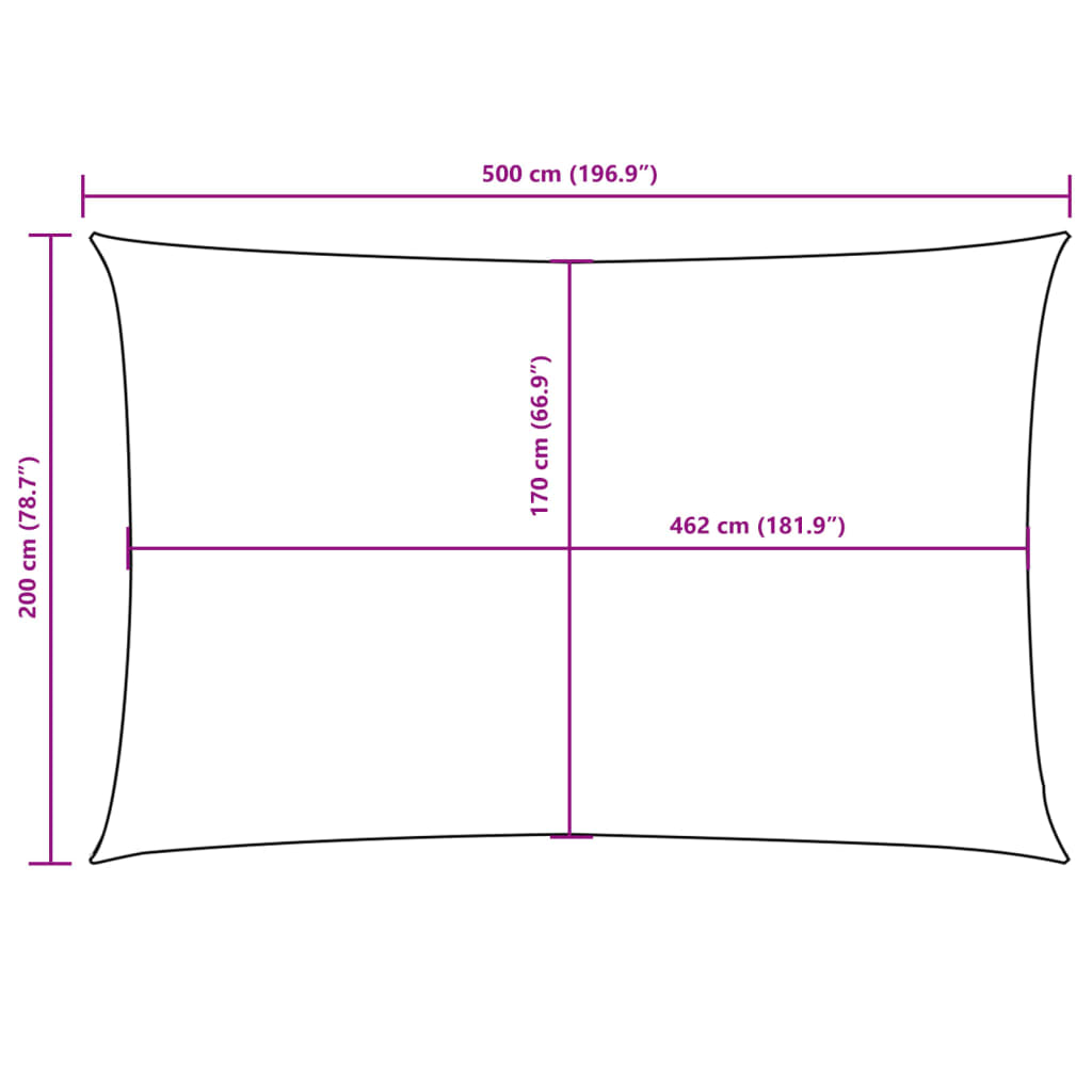 Sunshade Sail Oxford Fabric Rectangular 2x5 m Red