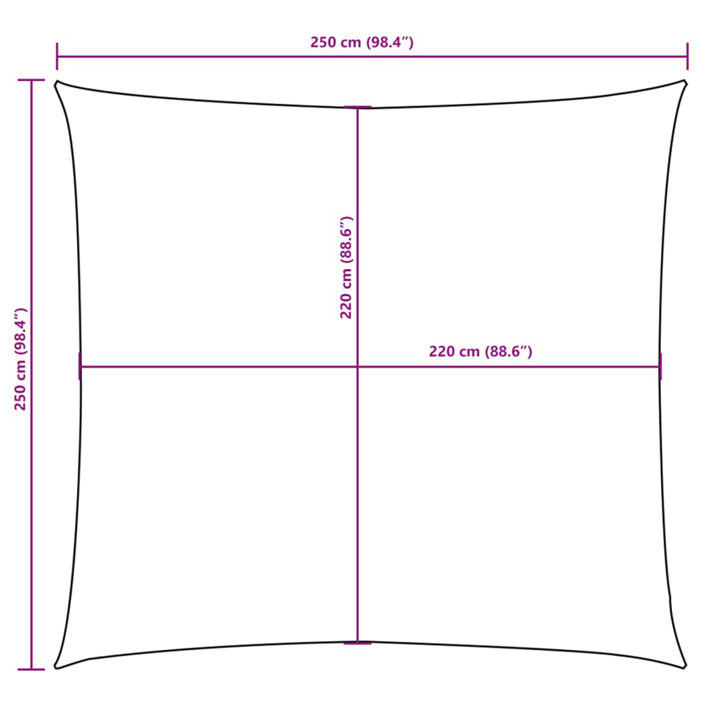 Sunshade Sail Oxford Fabric Square 2.5x2.5 m Orange