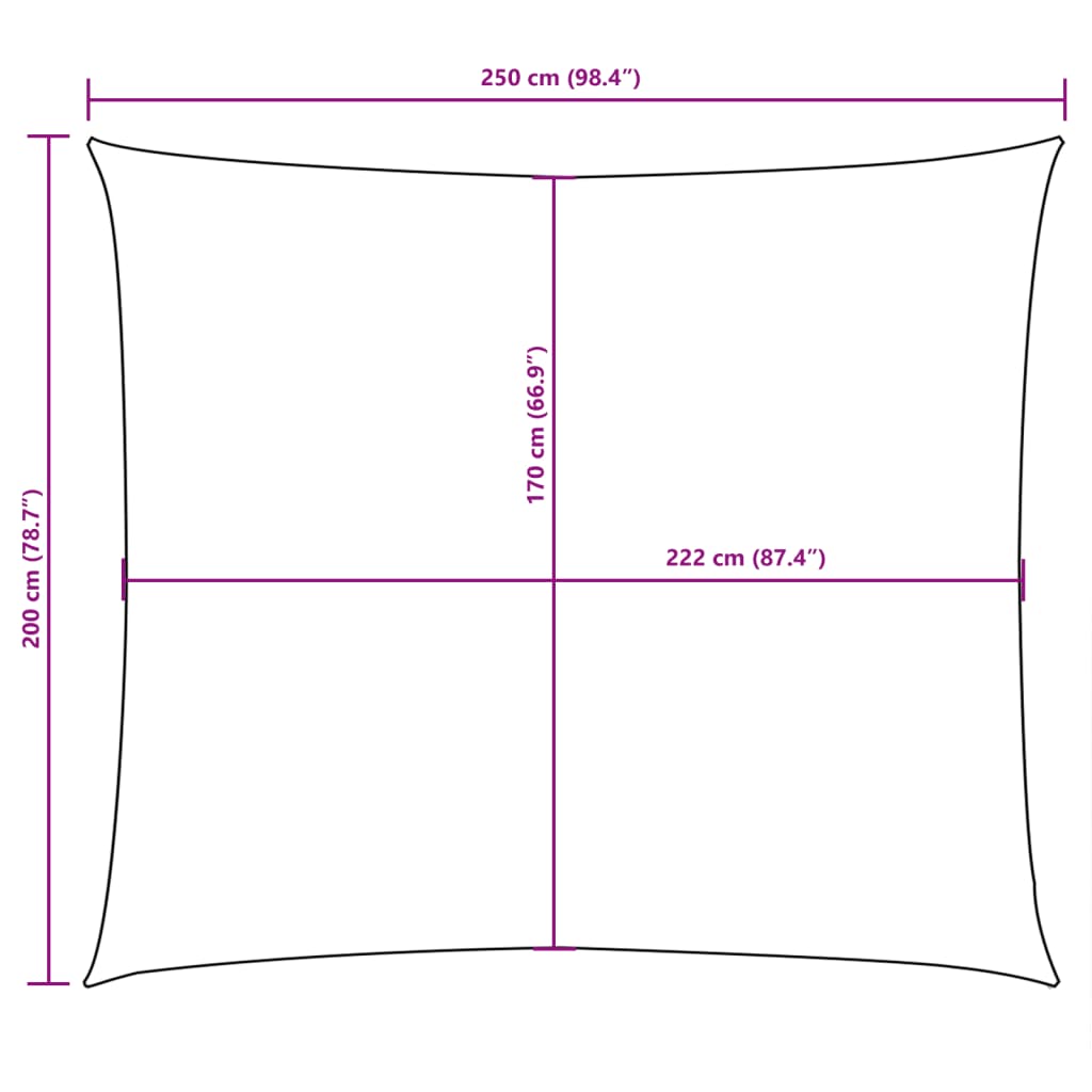 Sunshade Sail Oxford Fabric Rectangular 2x2.5 m Orange