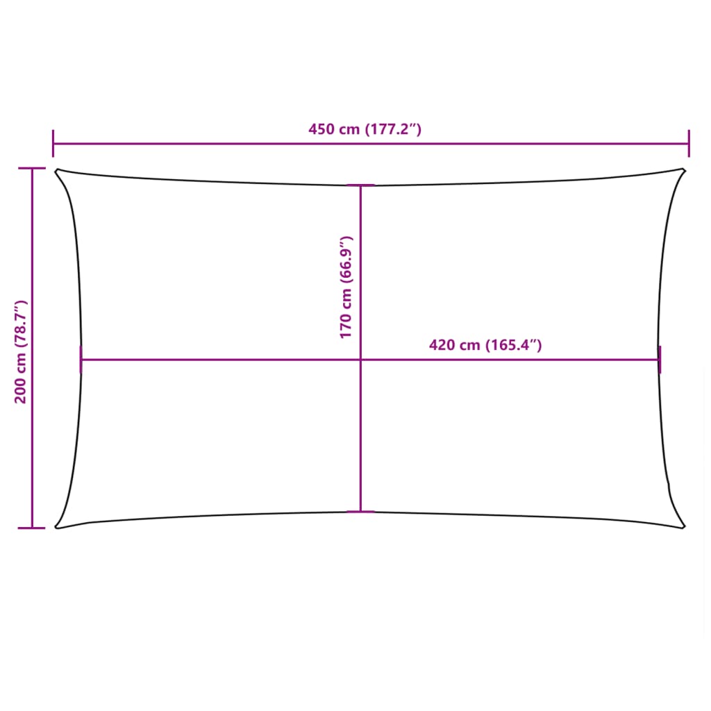 Sunshade Sail Oxford Fabric Rectangular 2x4.5 m Orange