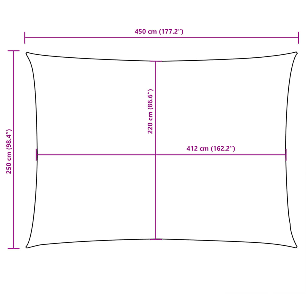 Sunshade Sail Oxford Fabric Rectangular 2.5x4.5 m Orange