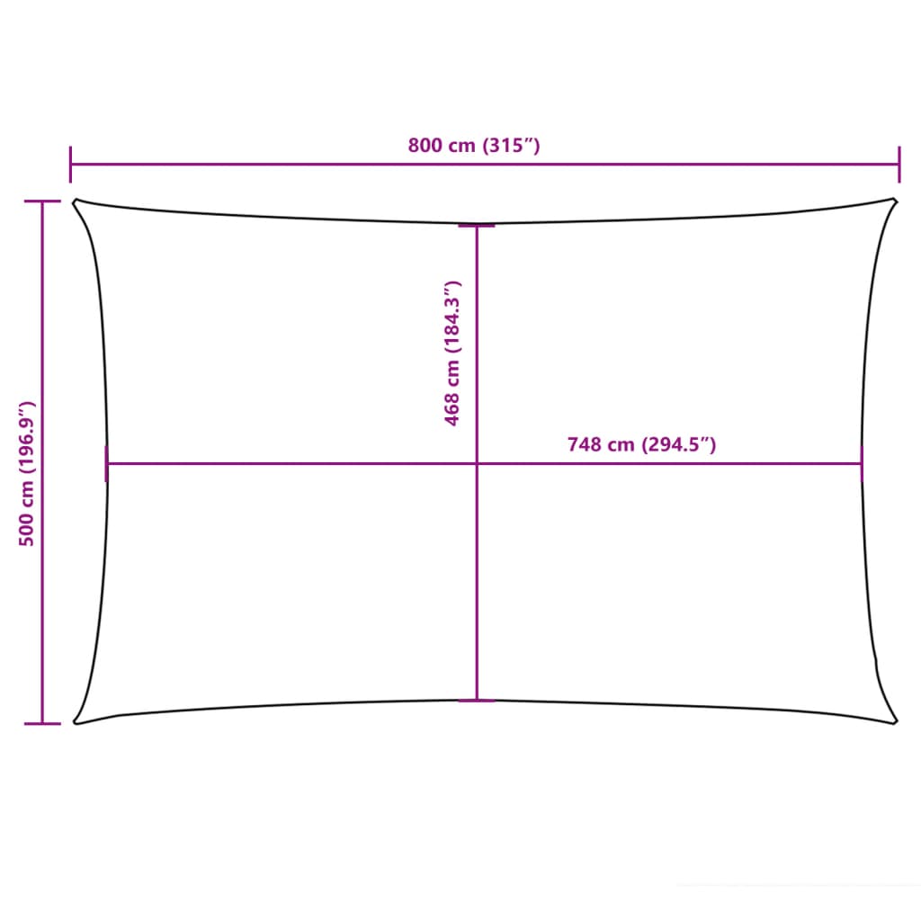 Sunshade Sail Oxford Fabric Rectangular 5x8 m Orange
