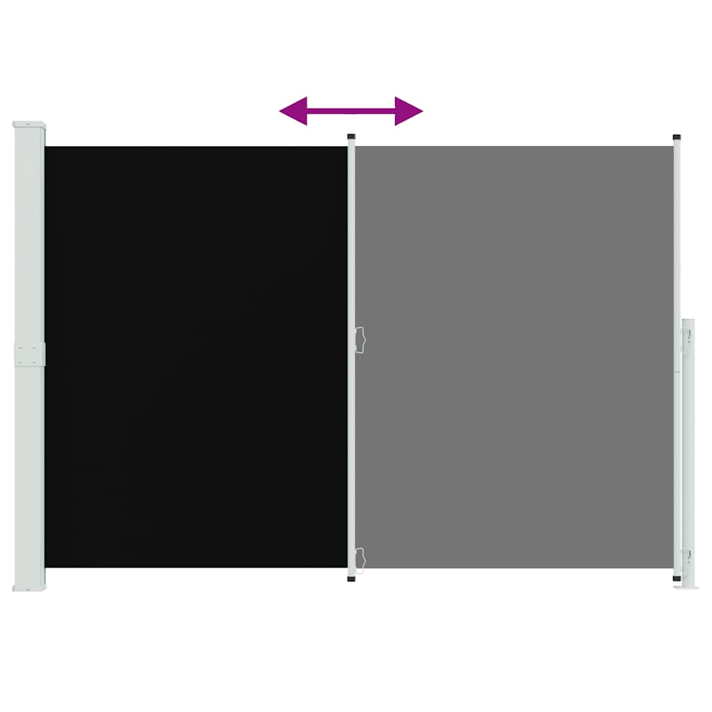 Patio Retractable Side Awning 200x314 cm Black