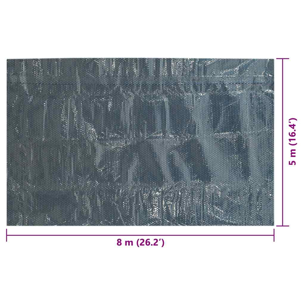 Floating PE Solar Pool Film 800x500 cm Black and Blue