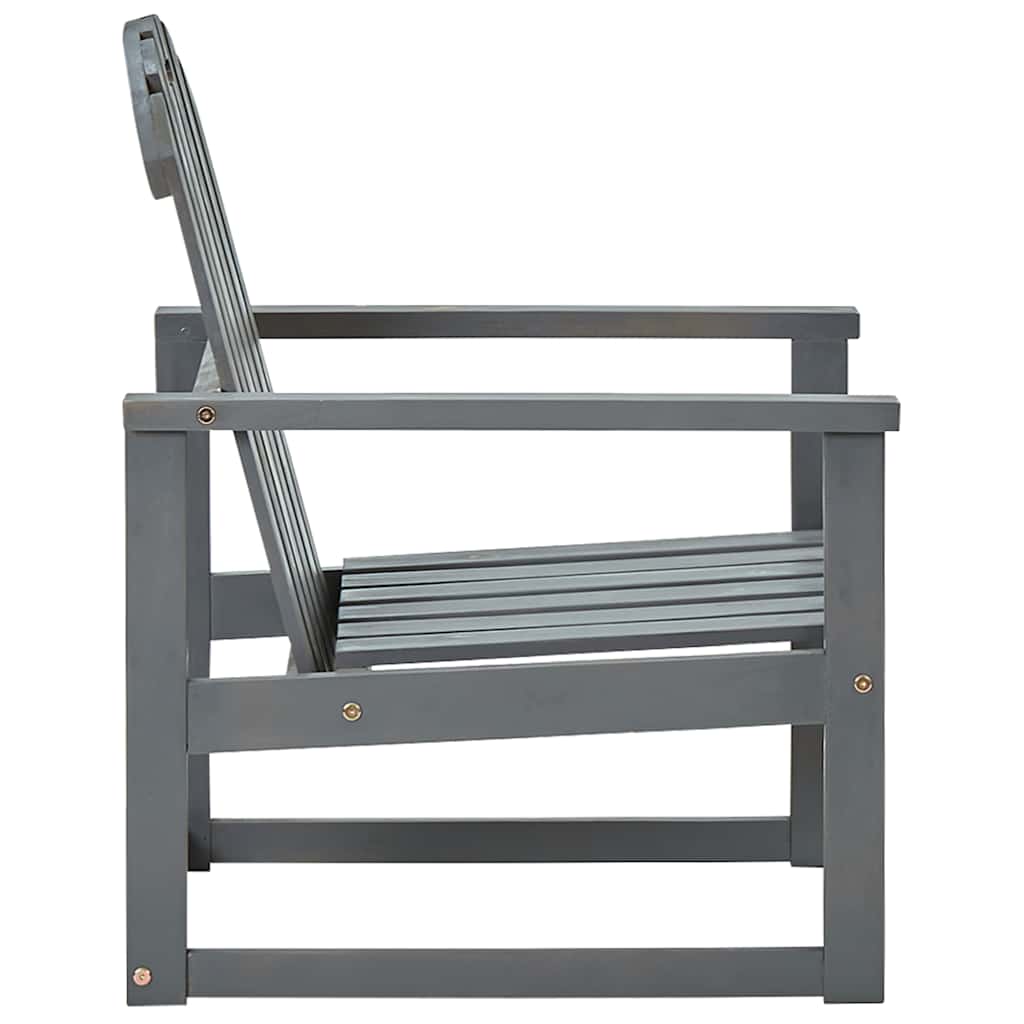 Garden Sofa Chairs 2 pcs Grey Solid Acacia Wood
