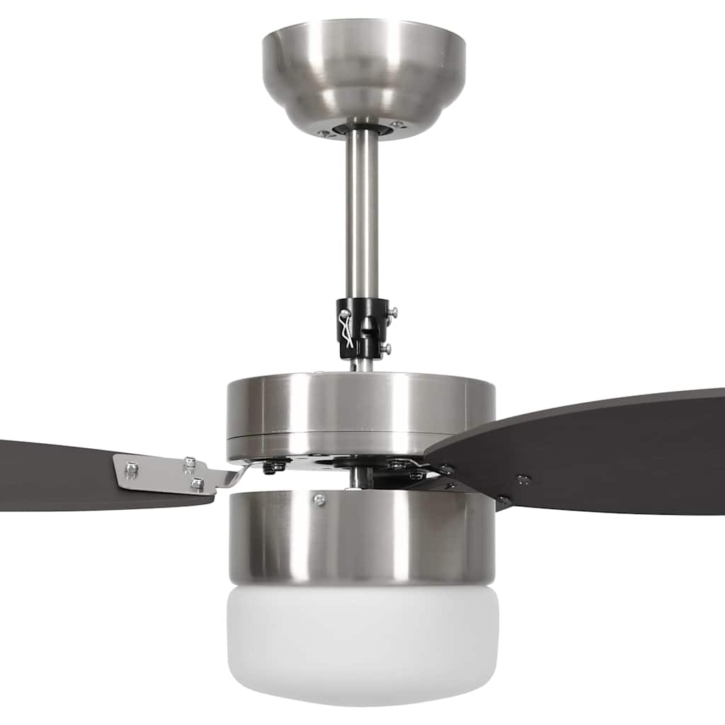 Ceiling Fan with Light and Remote Control 76 cm Dark Brown
