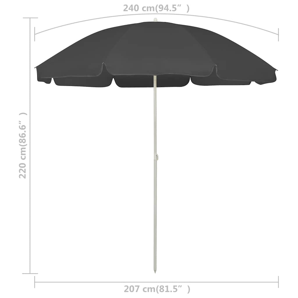 Beach Parasol Anthracite 240 cm