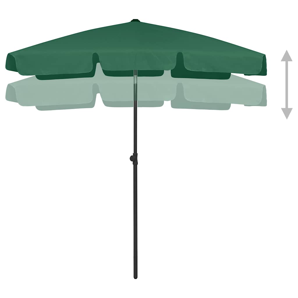 314720 vidaXL Beach Parasol Green 180x120 cm