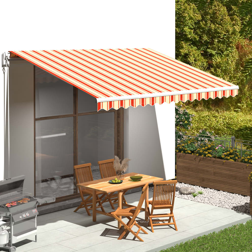 Awning Replacement Fabric Yellow and Orange 4.5x3.5 m Polyester