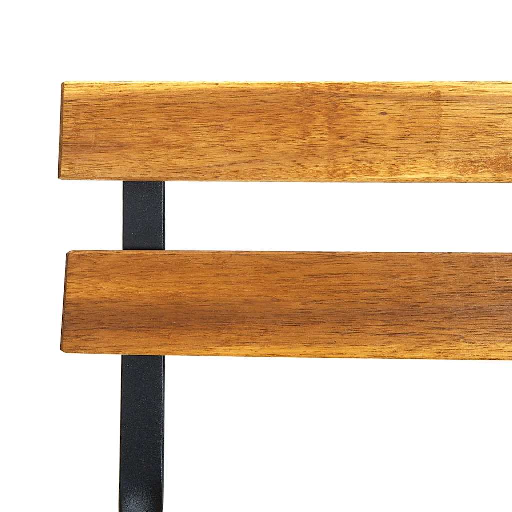 Folding Chairs 2 pcs Steel and Solid Acacia Wood