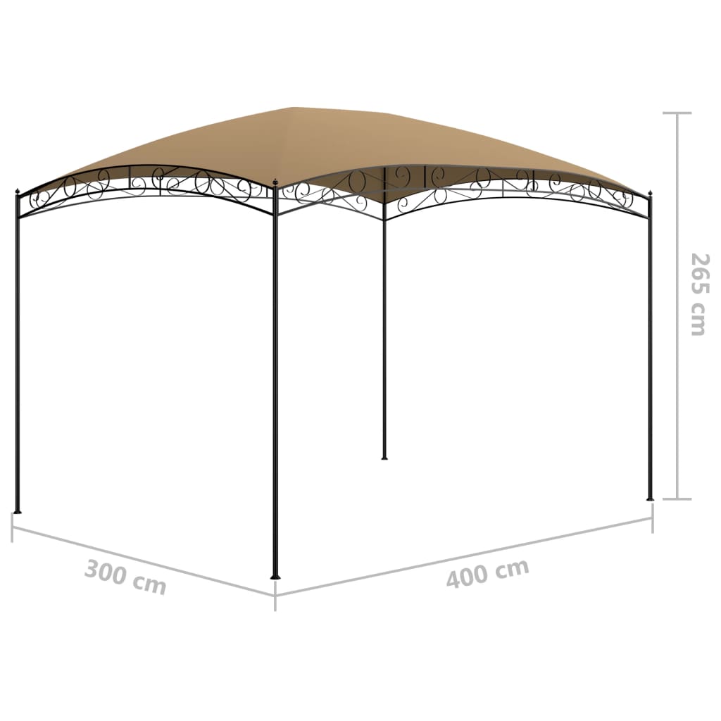 Gazebo | Taupe | Steel | Large | Durable | Gazebo | Rectangular