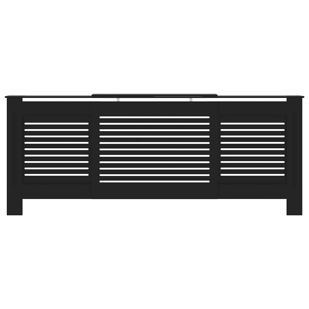 325552 vidaXL MDF Radiator Cover Black 205 cm
