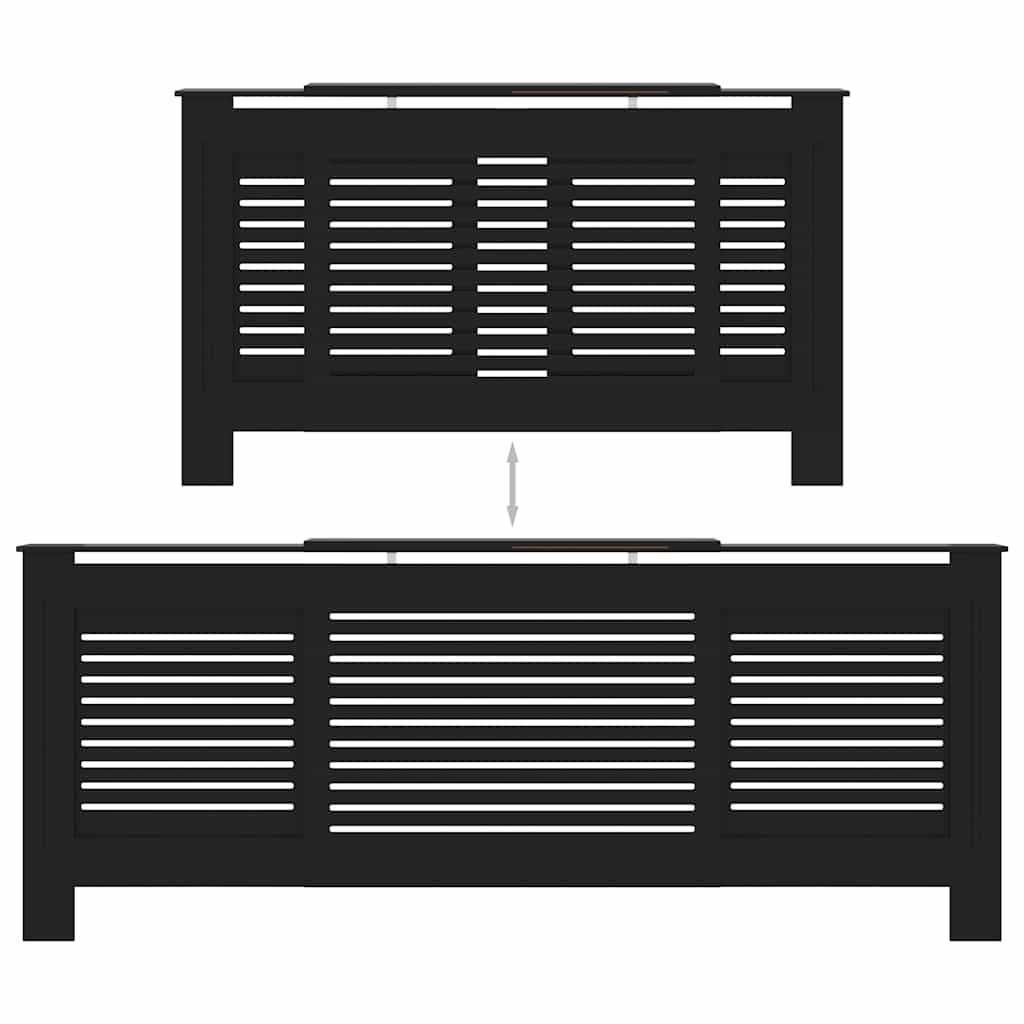 325552 vidaXL MDF Radiator Cover Black 205 cm