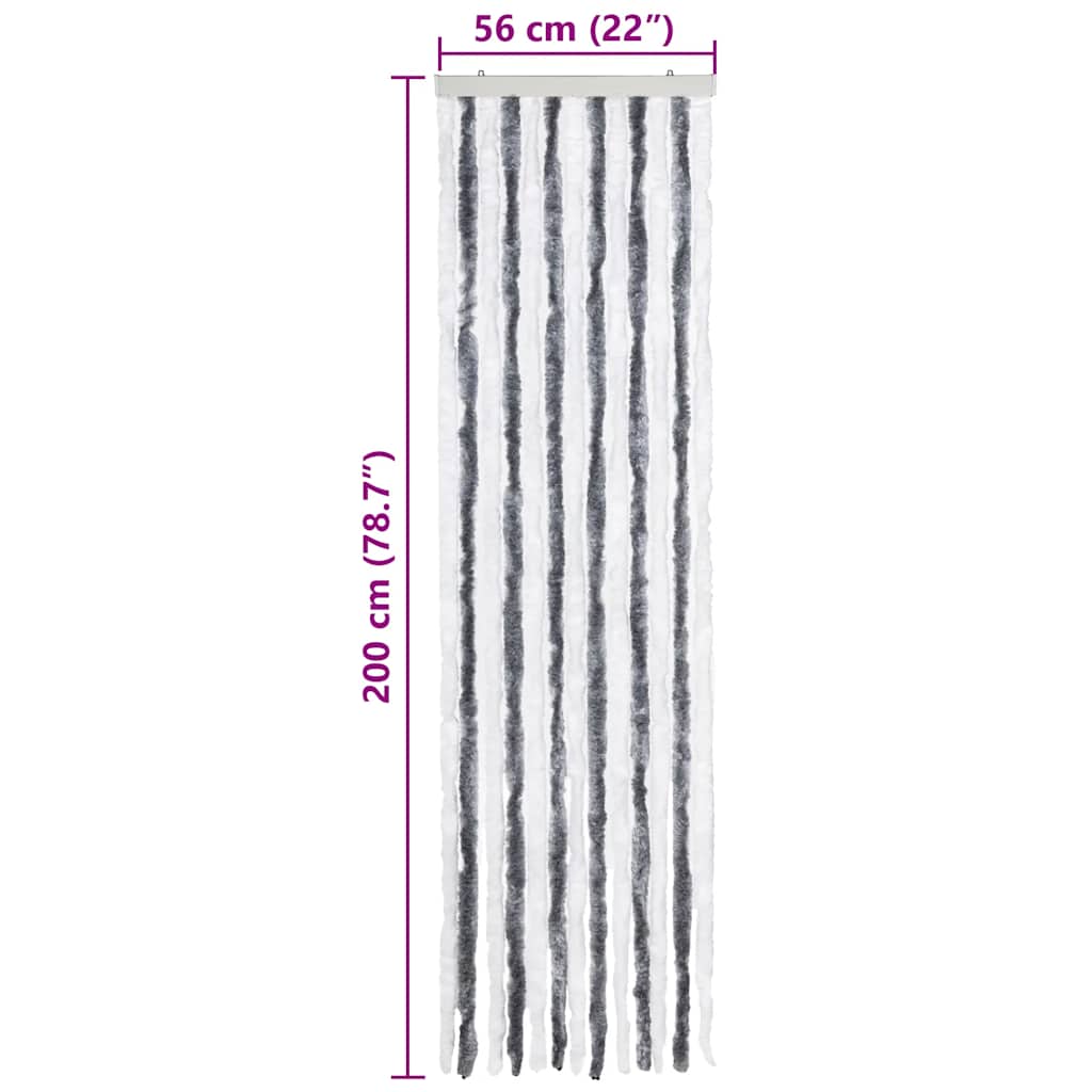 Insect Curtain Grey and White 56x200 cm Chenille