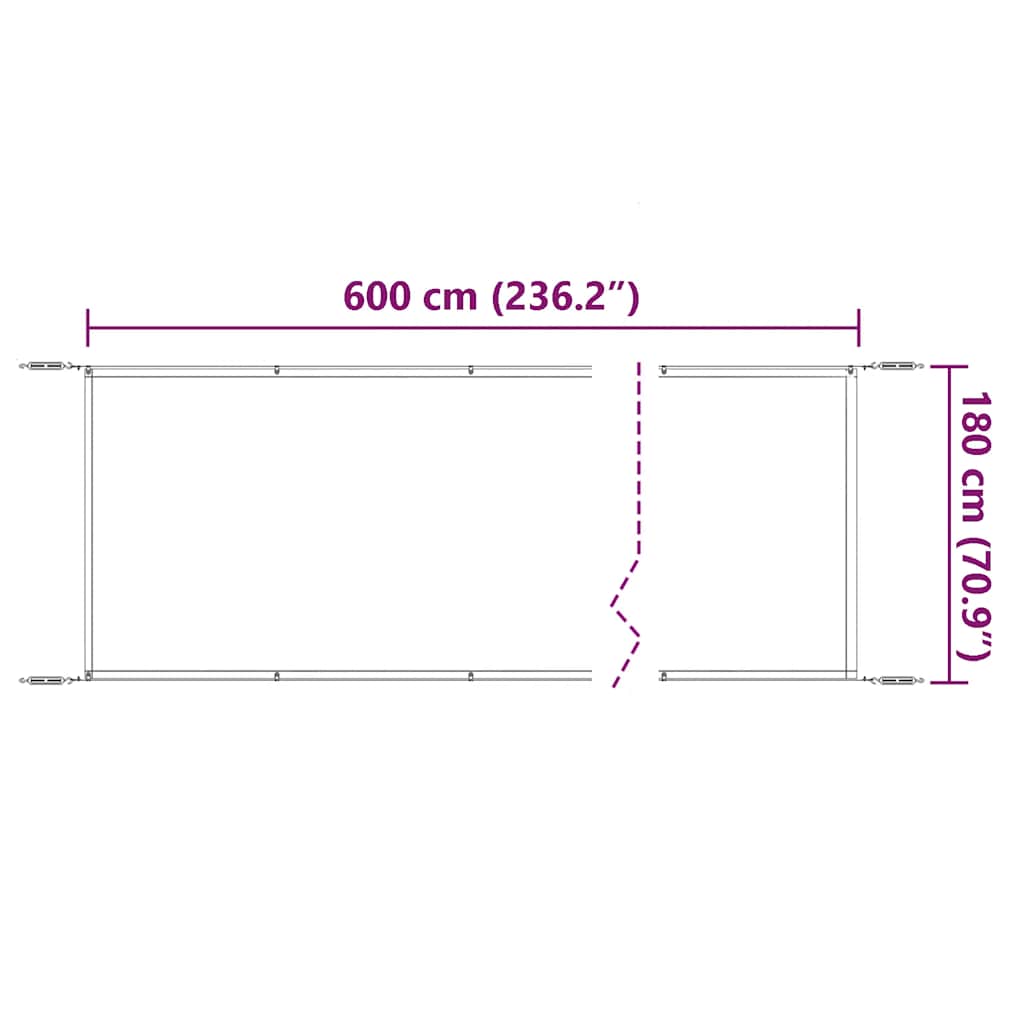 148370 vidaXL Vertical Awning Terracotta 180x600 cm Oxford Fabric