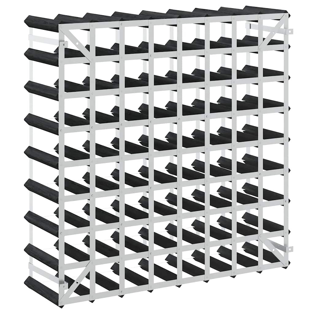 Wine Rack for 72 Bottles Black Solid Pine Wood