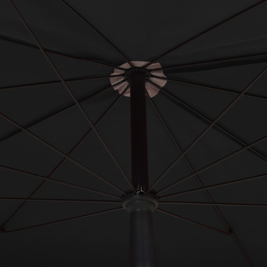 Garden Parasol with Pole 200x130 cm Black