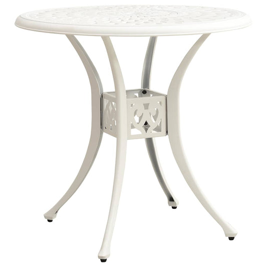 315584 vidaXL Garden Table White 78x78x72 cm Cast Aluminium