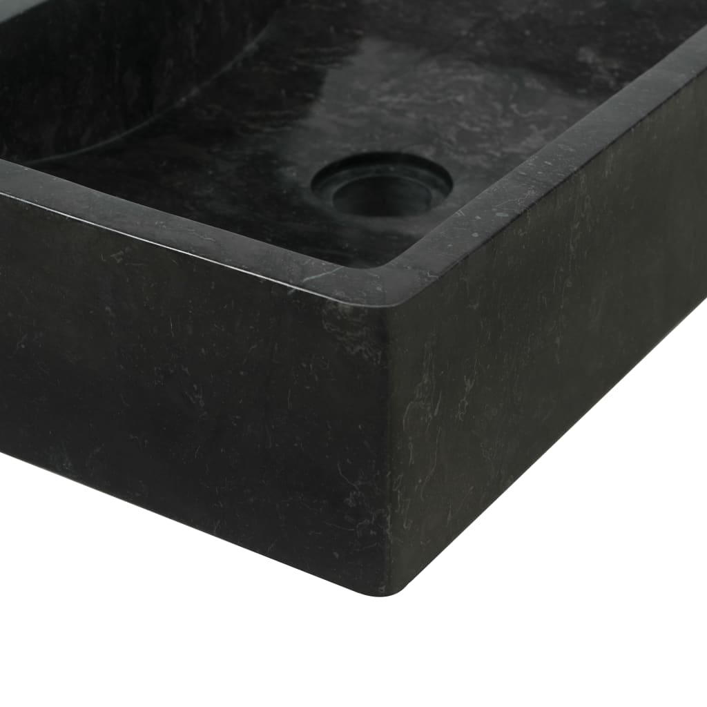 Bathroom Vanity Cabinet Solid Teak with Sink Marble Black