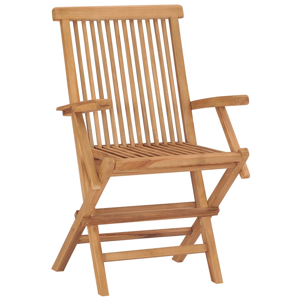 Folding Chairs 2 pcs Solid Teak Wood