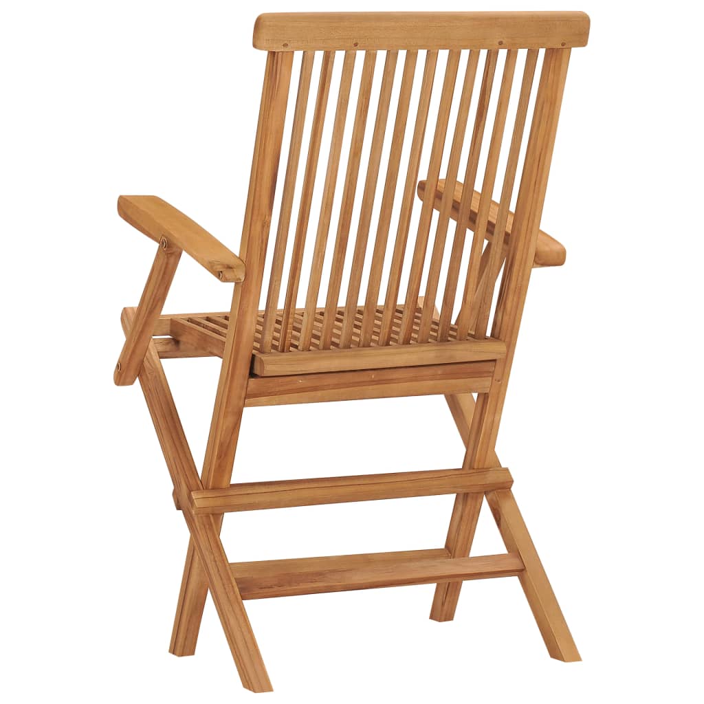 Folding Chairs 2 pcs Solid Teak Wood