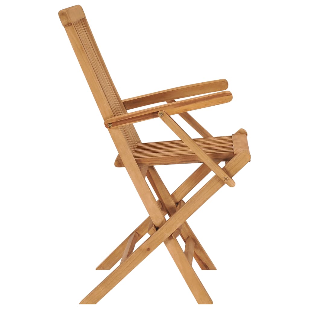 Folding Chairs 3 pcs Solid Teak Wood